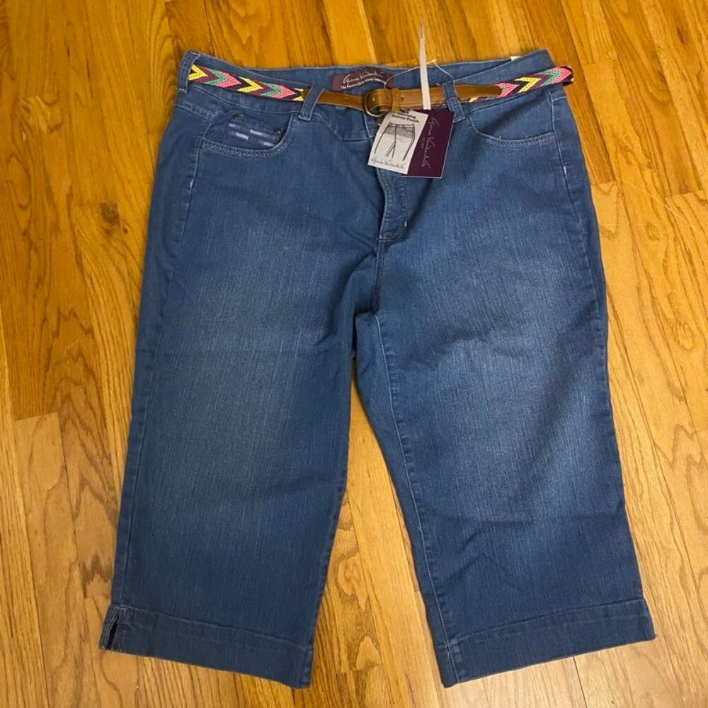 Cropped jeans Gloria Vanderbilt stretch size 20 Women's w/belt - new with tags!